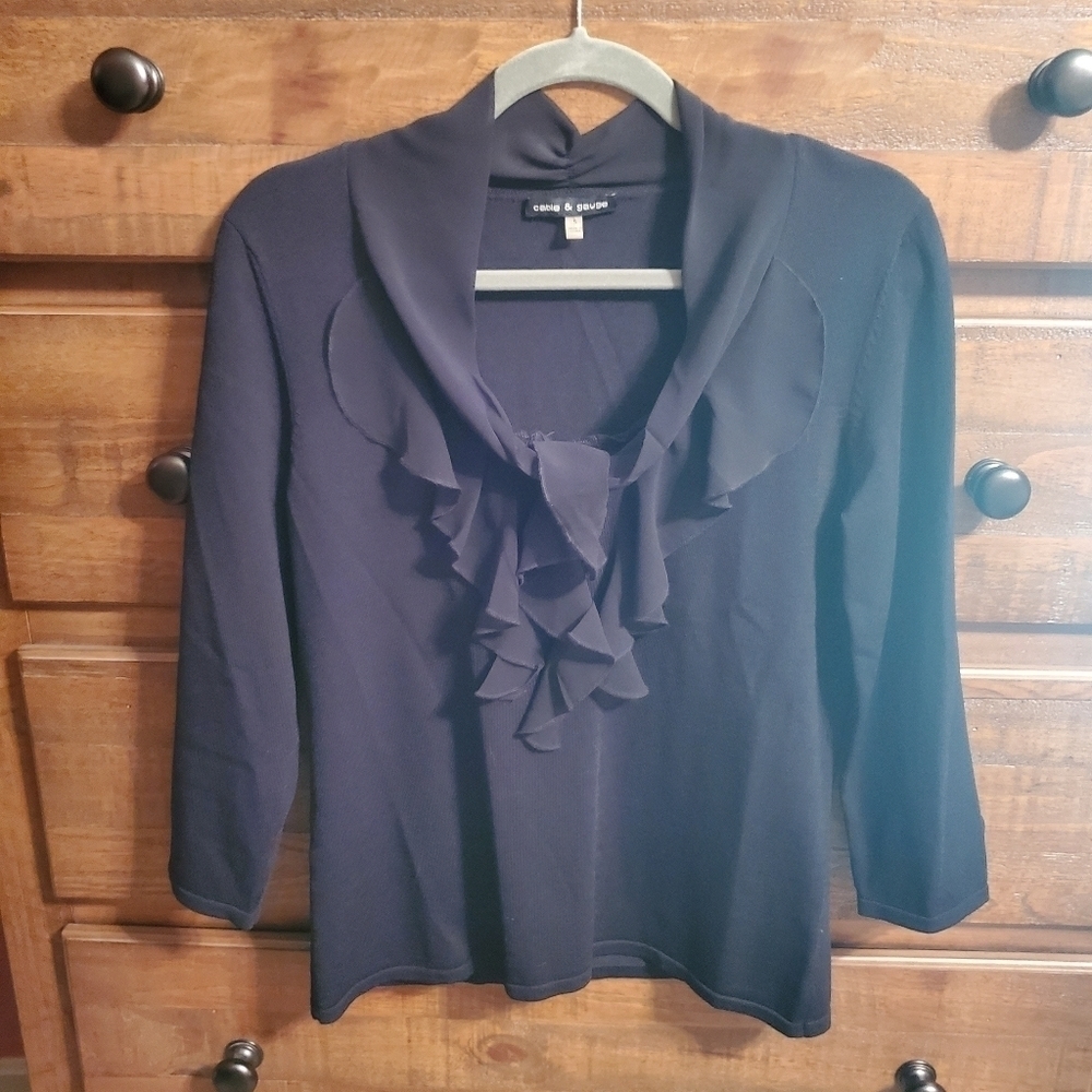 Cable & Gauge Black Dressy Top. Size S